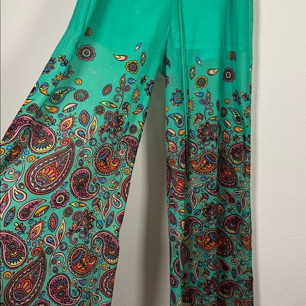 The Classic Teal Palazzo lined shorts wide leg Pants size Medium NWT